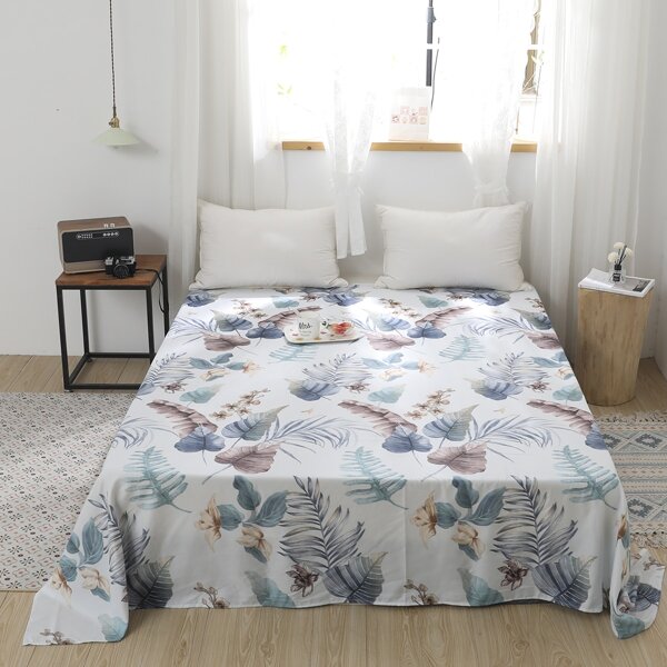 

Leaf Print Flat Sheet, Multicolor