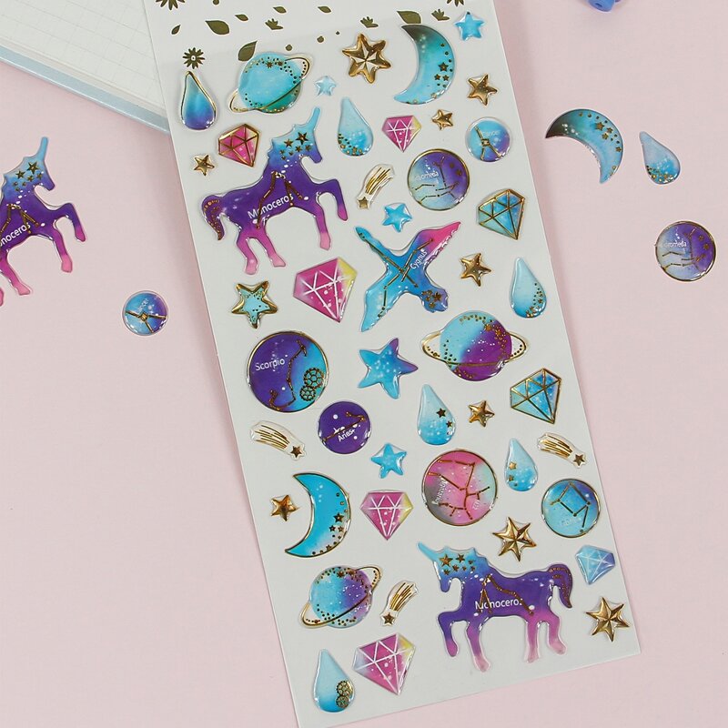 

1sheet Planet Print Sticker, Multicolor