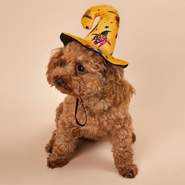 

1pc Halloween Pattern Dog Hat, Multicolor