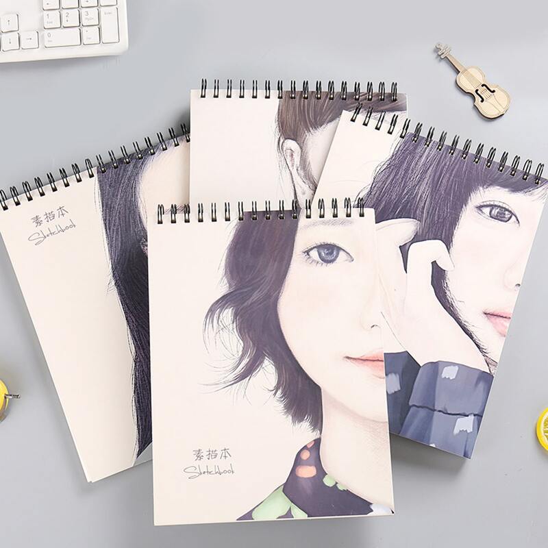 

1pack Girl Print Cover Random Sketchbook, Multicolor