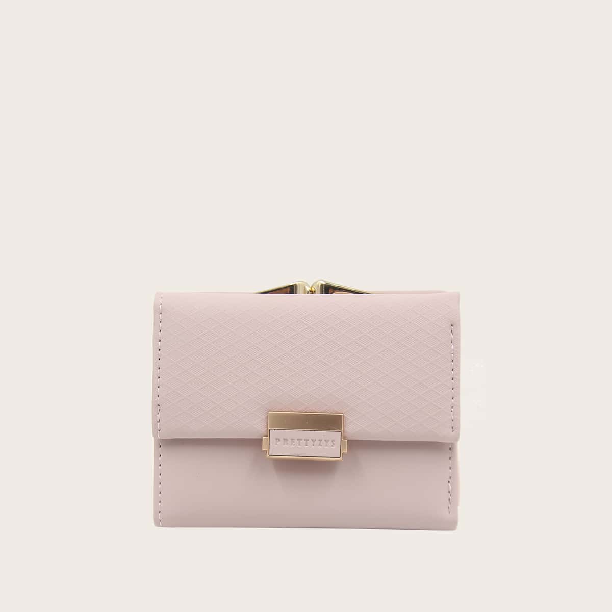 

Textured Fold Over Purse, Pink
