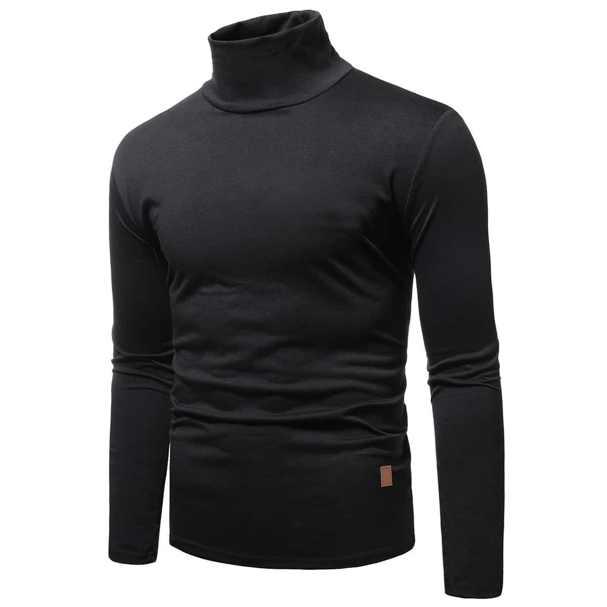 

Guys High Neck Patched Tee, Black