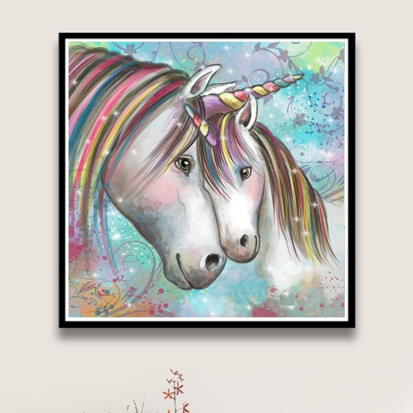 

Unicorn Print Diamond Painting Without Frame, Multicolor
