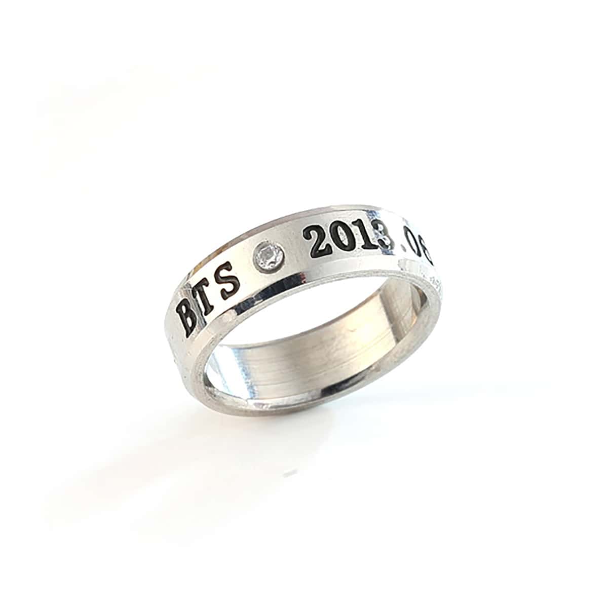 

Rhinestone Letter Ring, Silver