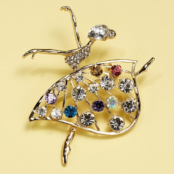 

Rhinestone Dancer Design Brooch, Multicolor