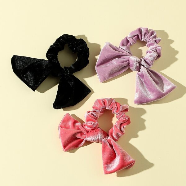 

3pcs Knot Design Scrunchie, Multicolor
