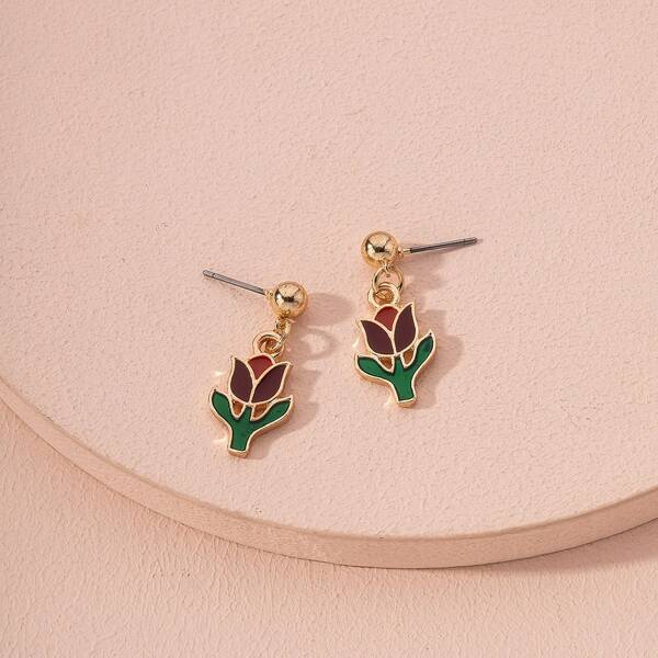 

Flower Drop Earrings, Multicolor