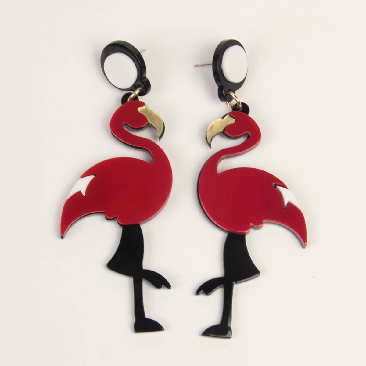 

Flamingos Drop Earrings, Red