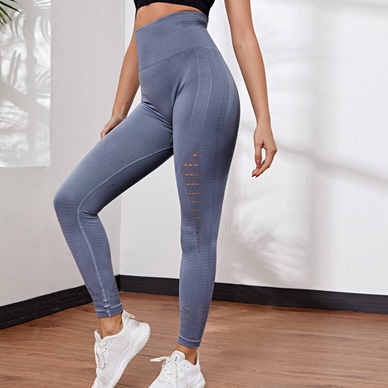 

Wide Band Waist Seamless Sports Leggings, Dusty blue