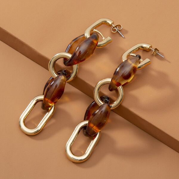 

Geo Link Drop Earrings, Multicolor
