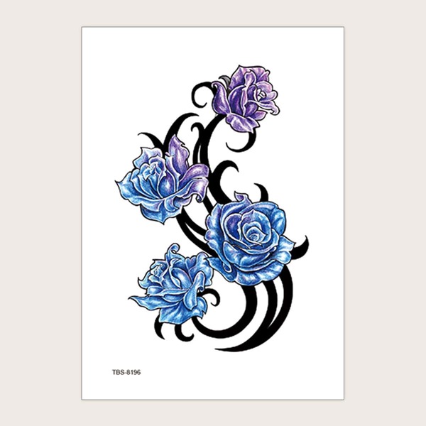

1sheet Flower Pattern Tattoo Sticker, Multicolor
