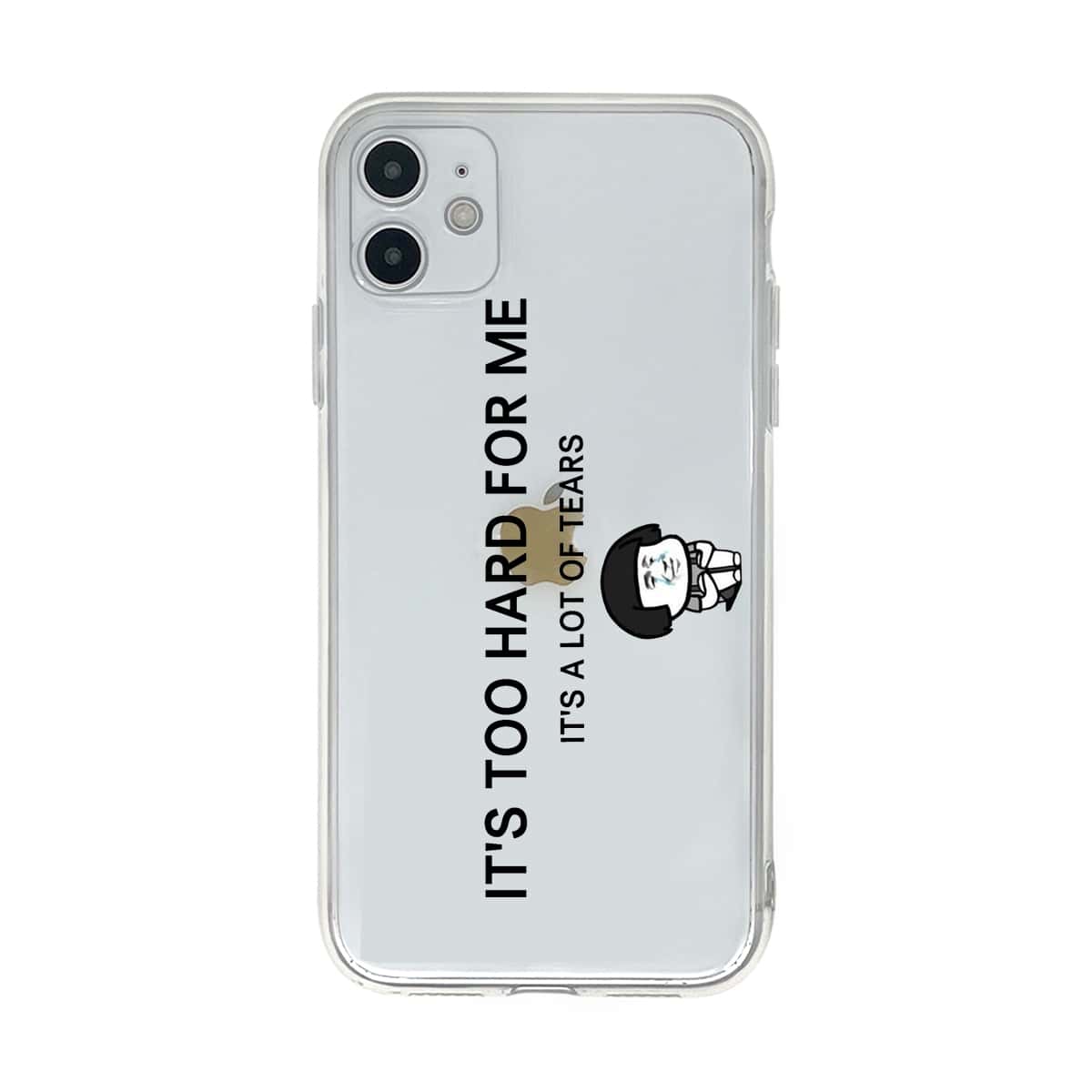 

Slogan & Cartoon Graphic iPhone Case, Clear