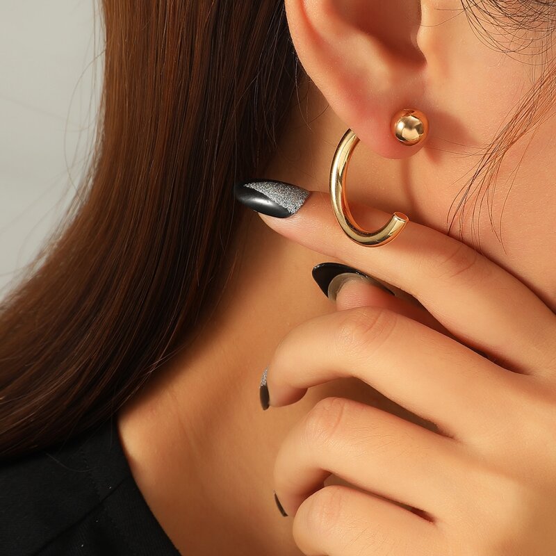 

Round Ball Design Earring Jackets, Gold