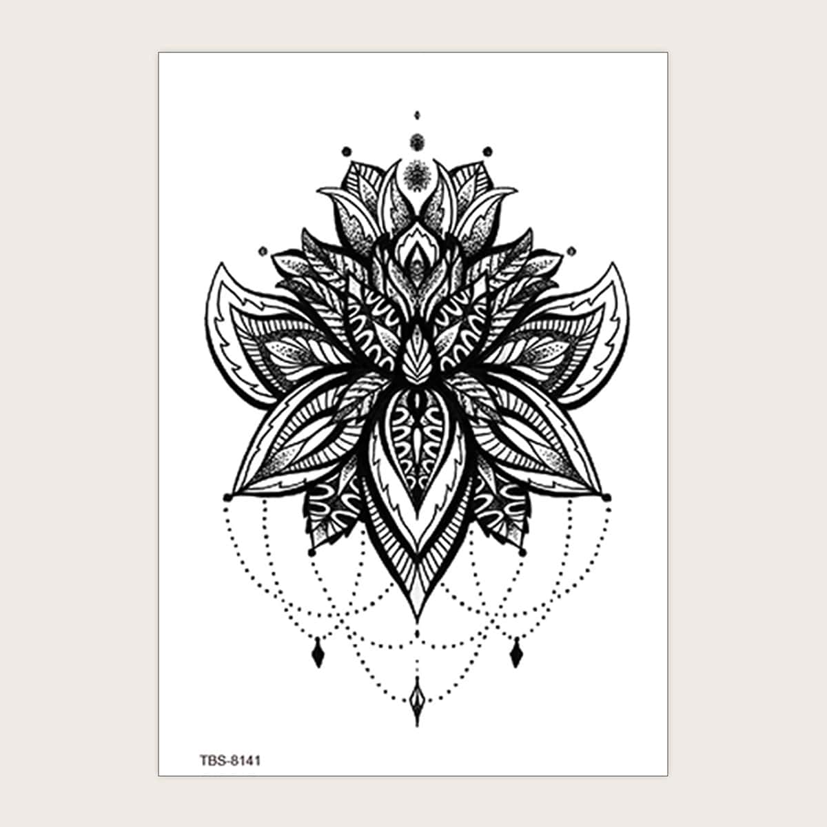 

1sheet Lace Flower Pattern Tattoo Sticker, Black
