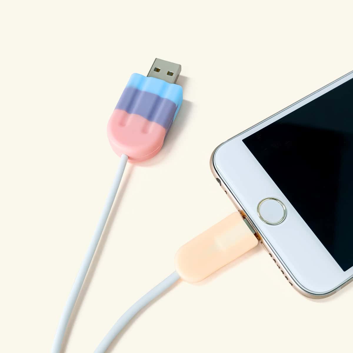 

2pcs Ice Lolly Design Data Cable Protector, Multicolor