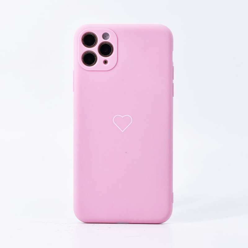 

Simple Heart Print iPhone Case, Pink