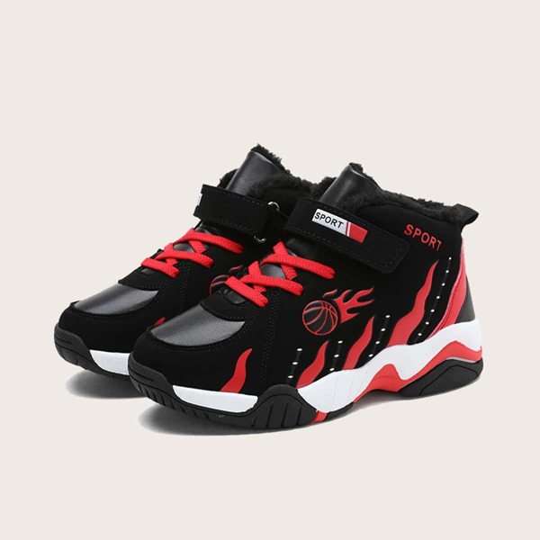 

Boys Colorblock Velcro Strap Chunky Sneakers, Black