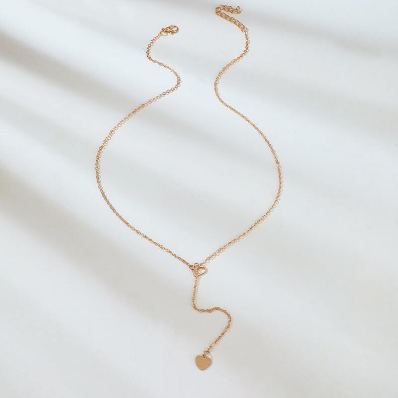 

Heart Decor Chain Necklace, Gold