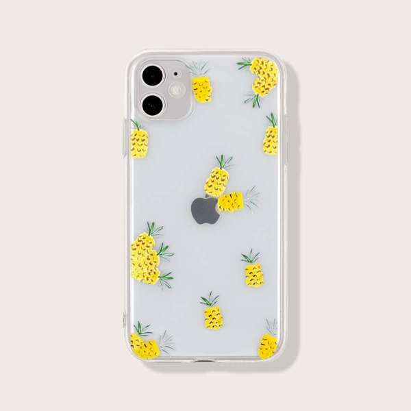 

Чехол для iPhone с принтом ананаса, Прозрачный