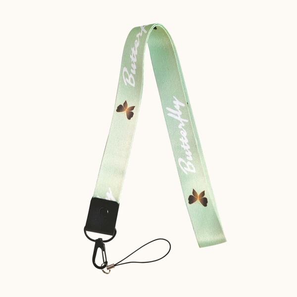 

Butterfly Print Phone Lanyard, Green