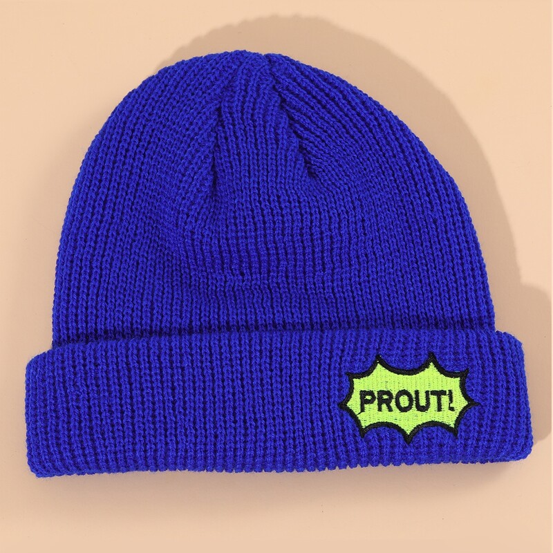 

Letter Knit Beanie, Royal blue