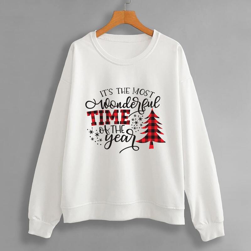 

Christmas Slogan Graphic Sweatshirt, White