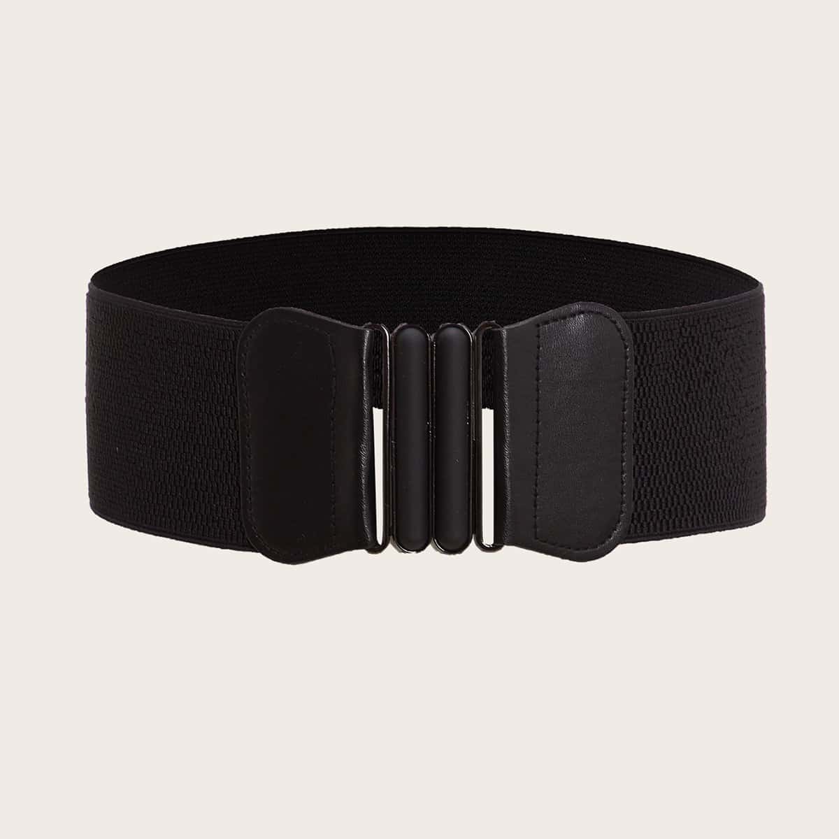 

Solid Wide Belt, Black