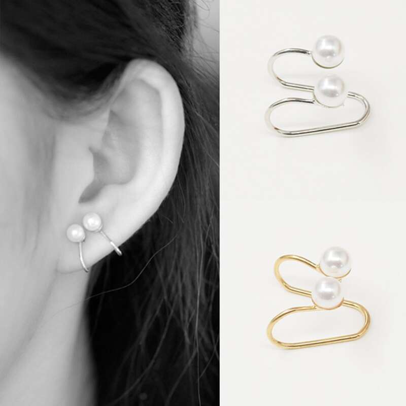 

1pc Random Faux Pearl Ear Cuff, Multicolor