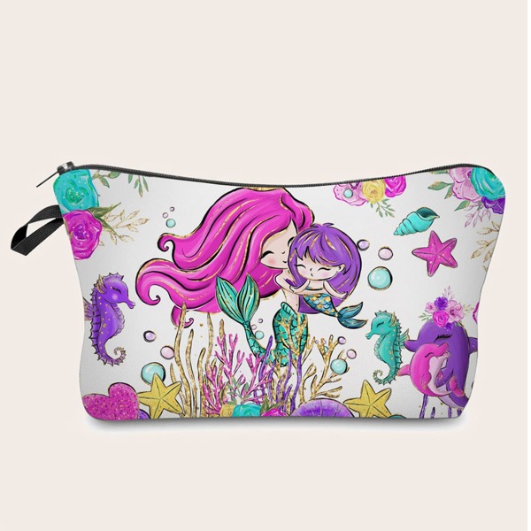 

Mermaid Print Makeup Bag, Multicolor