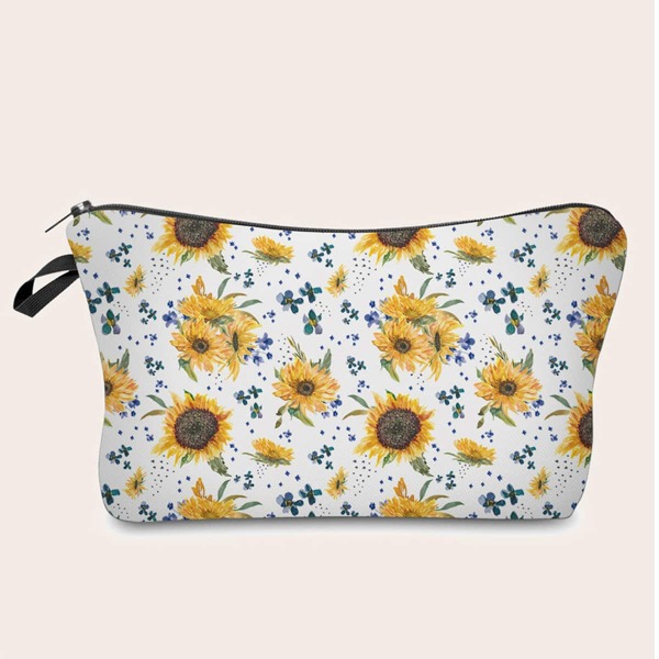 

Sunflower Print Makeup Bag, Multicolor