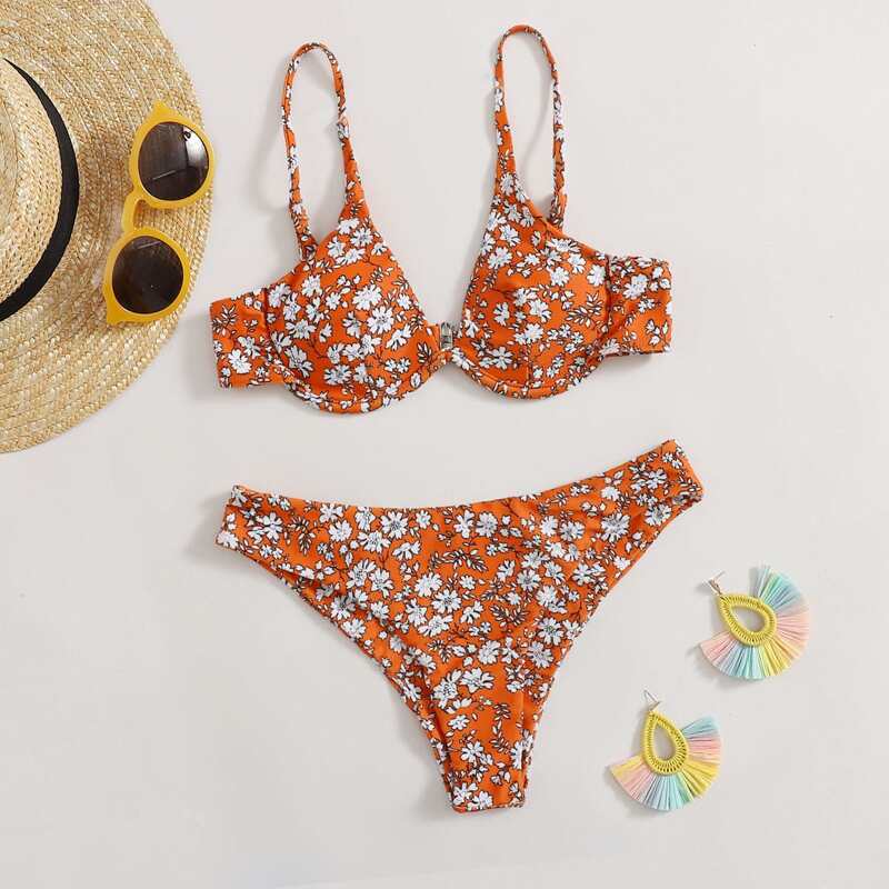 

Ditsy Floral Push Up Bikini Swimsuit, Multicolor