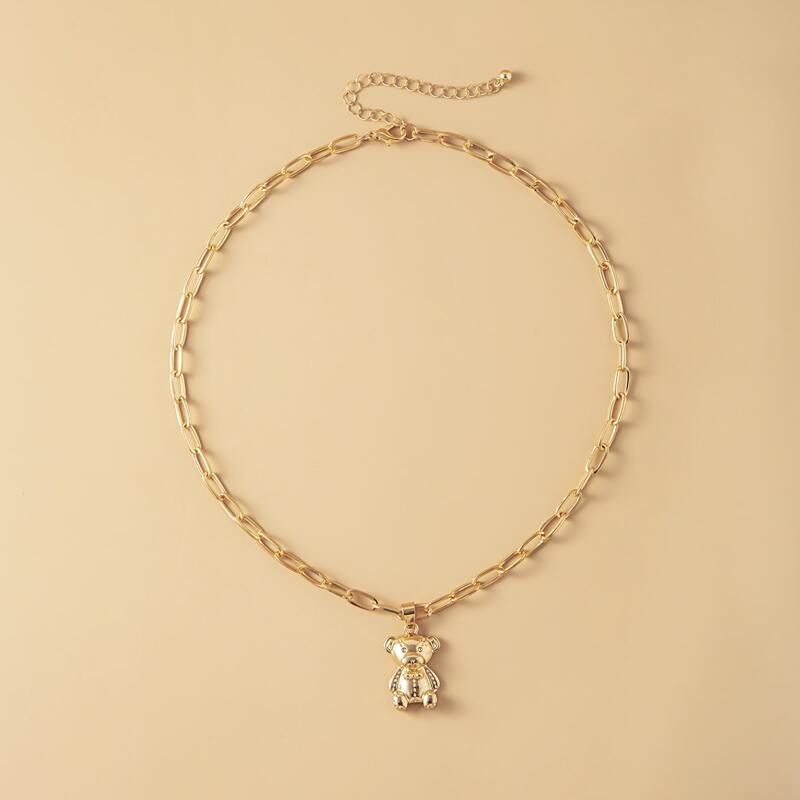 

Bear Pendant Necklace, Gold
