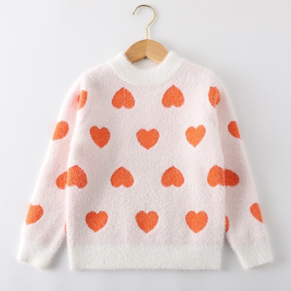 

Toddler Girls Heart Pattern Sweater, Multicolor