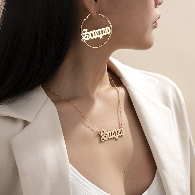 

3pcs Letter Jewelry Set, Silver