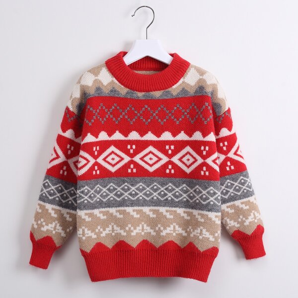 

Toddler Girls Argyle Pattern Sweater, Multicolor