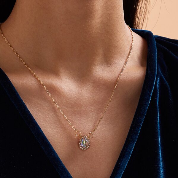 

Water Drop Charm Necklace, Gold
