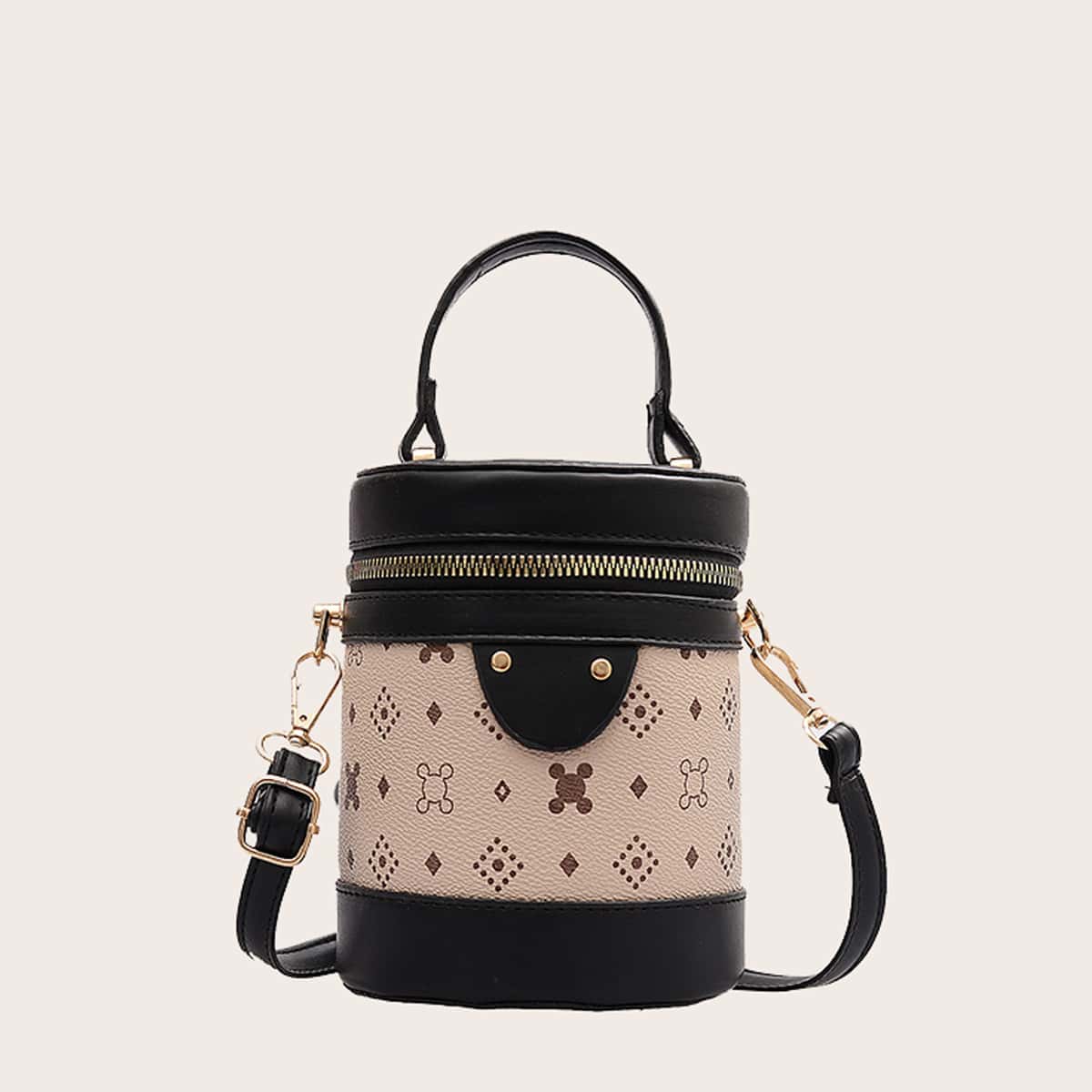 

Geo Zip Bucket Bag, Multicolor