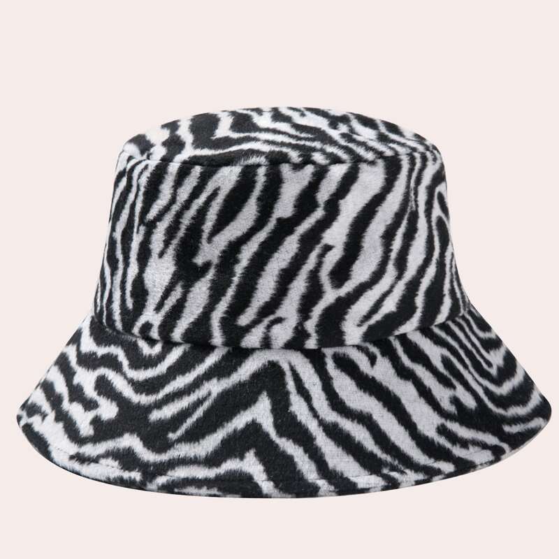 

Zebra Stripe Bucket Hat, Black and white