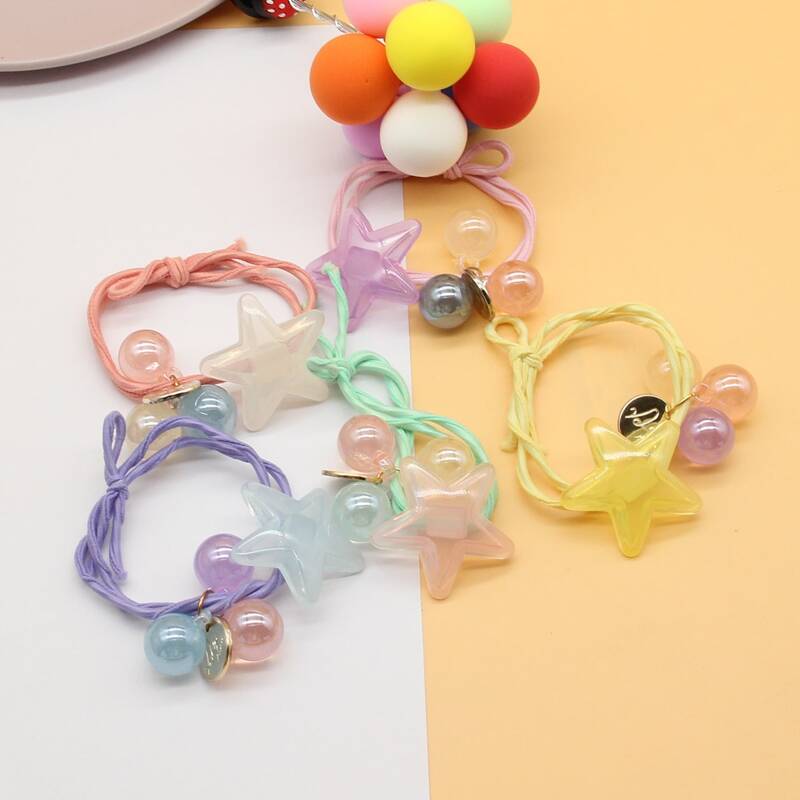 

2pcs Random Star Decor Hair Tie, Multicolor