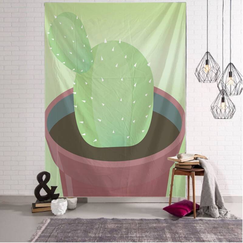 

Potted Cactus Pattern Tapestry, Multicolor