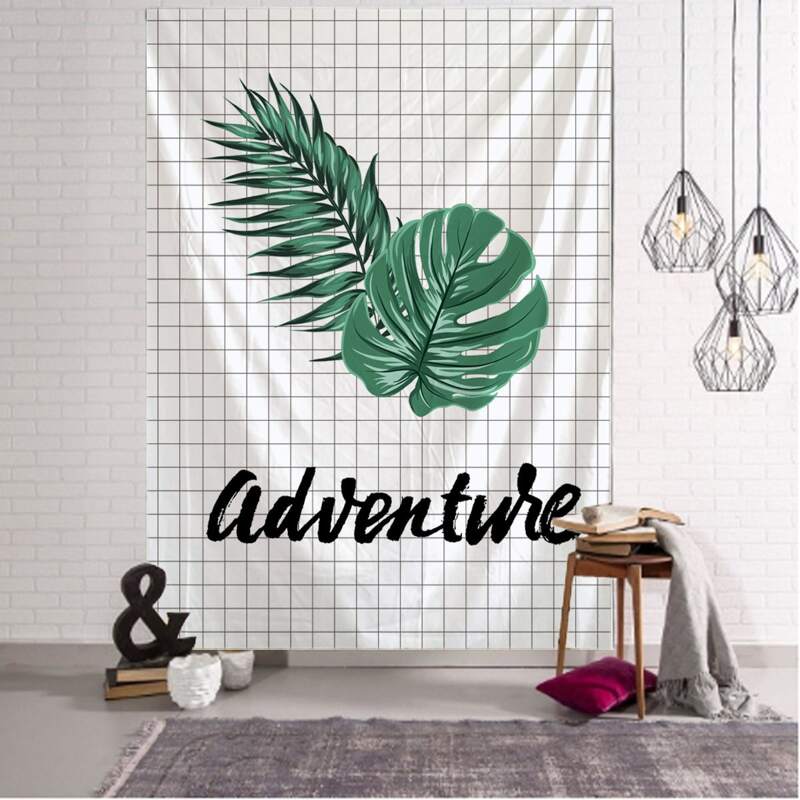 

Palm Leaf Print Tapestry, Multicolor