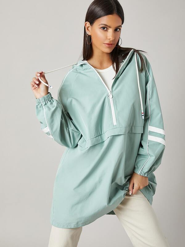 half sleeve hooded jacket