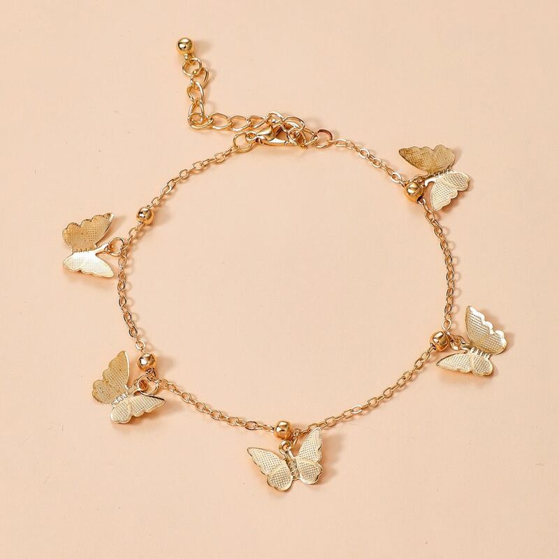 

Butterfly Chain Anklet, Gold
