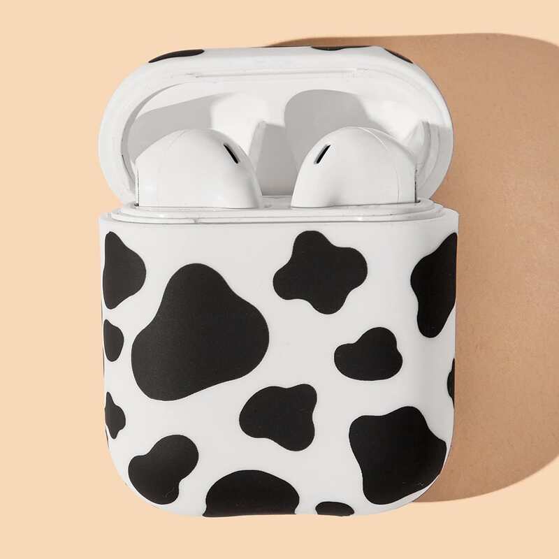 

Cow Print AirPods Case, Black and white