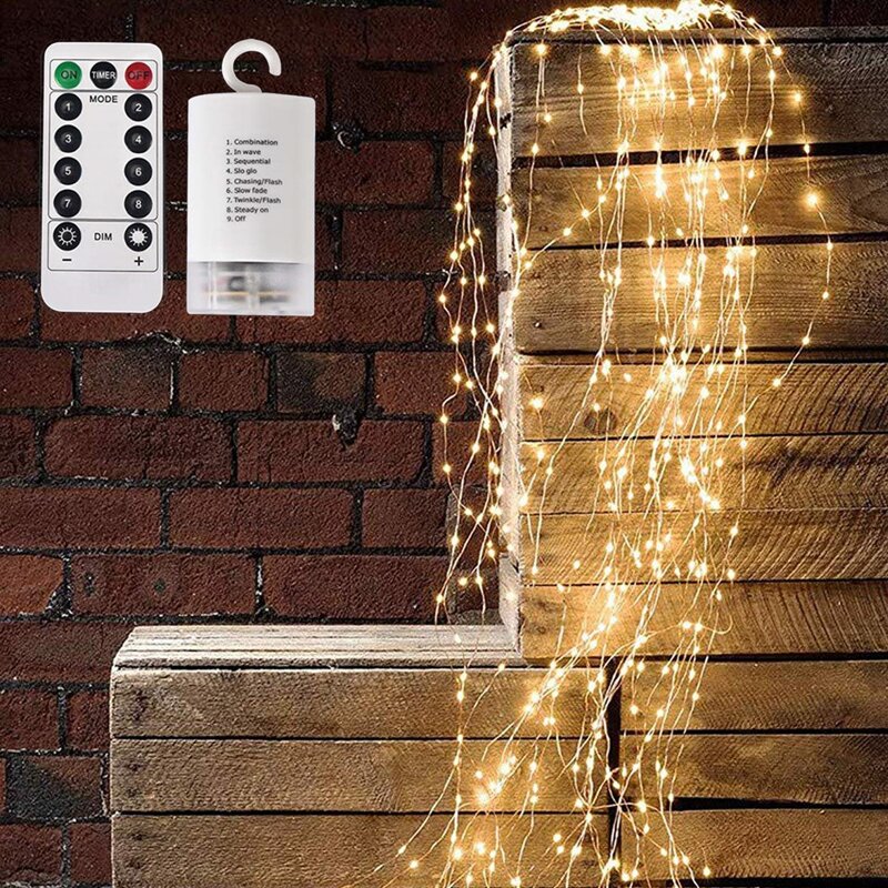 

10pcs Copper String Light With 200pcs Bulb, Yellow