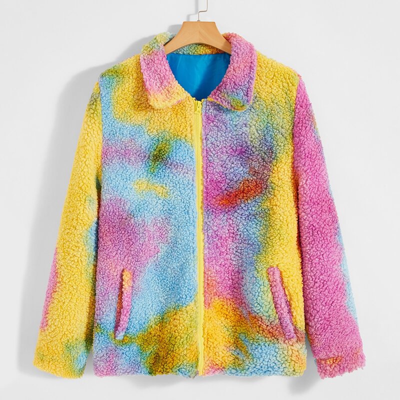 

Guys Tie Dye Sherpa Jacket, Multicolor