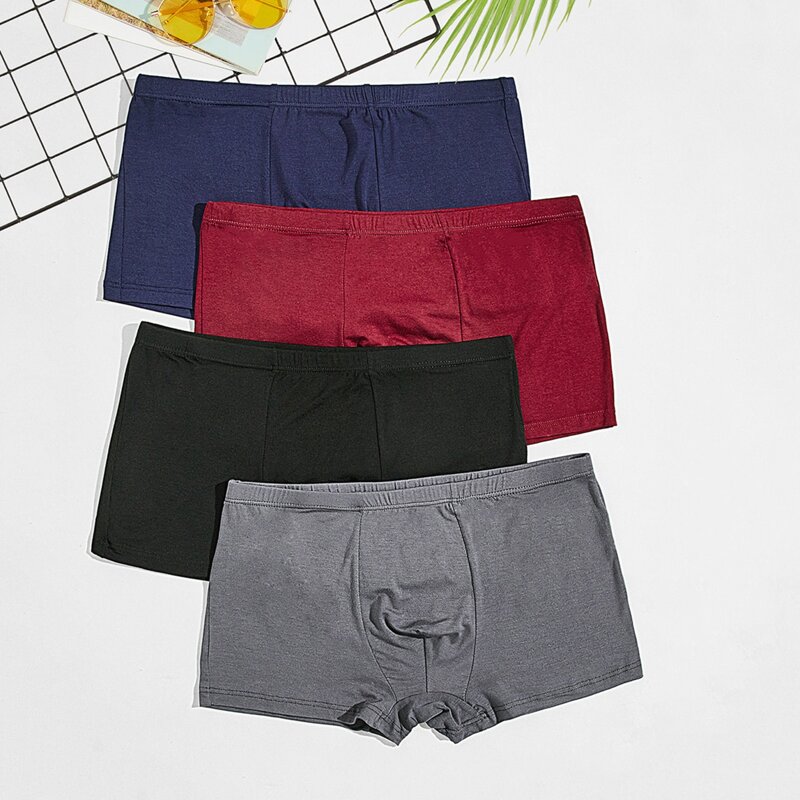 

Guys 4pcs Solid Boxer Brief, Multicolor