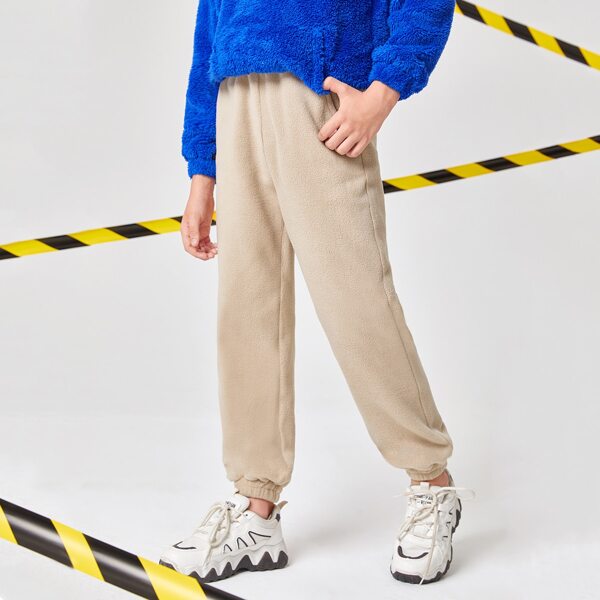 

Boys Solid Elastic Waist Sweatpants, Khaki