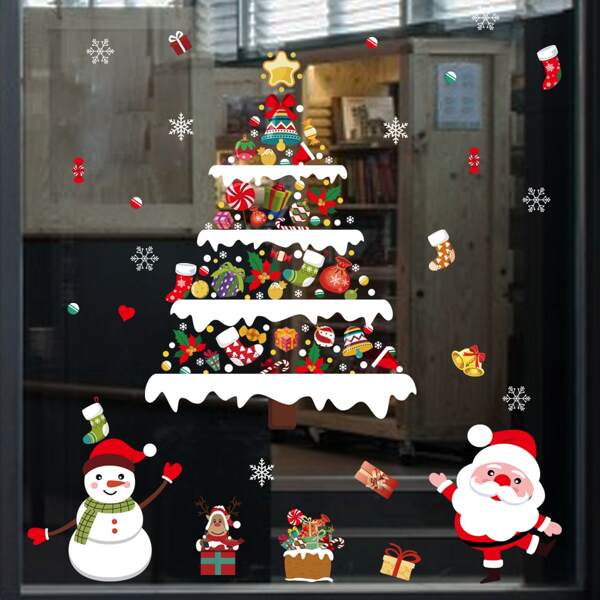 

2pcs Christmas Pattern Window Sticker, Multicolor