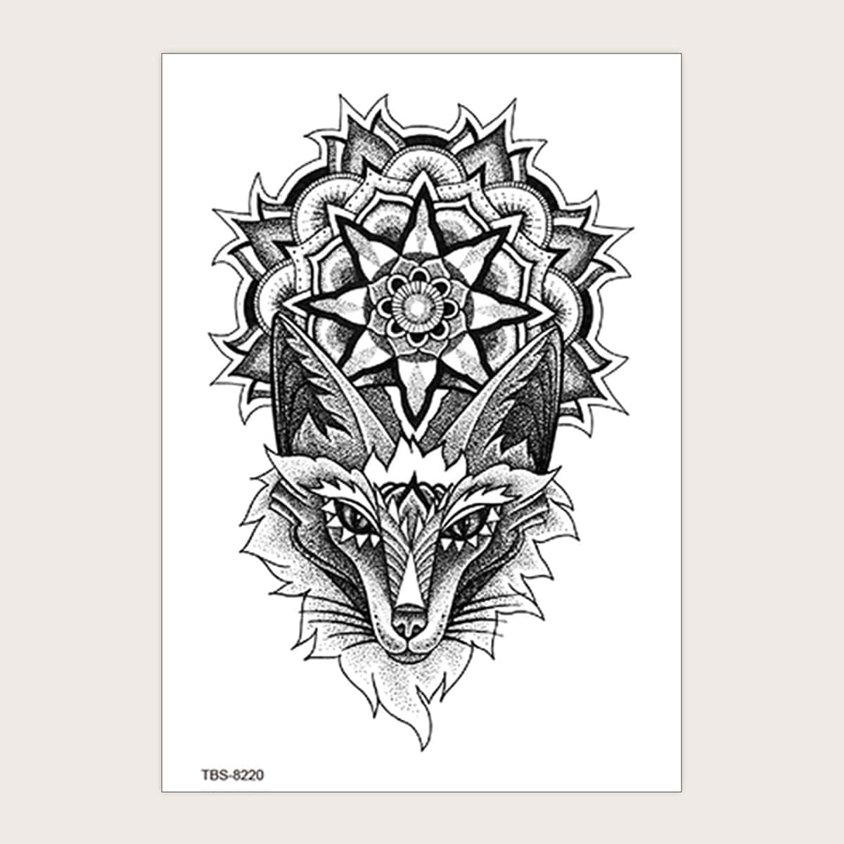 

1sheet Animal Pattern Tattoo Sticker, Black and white